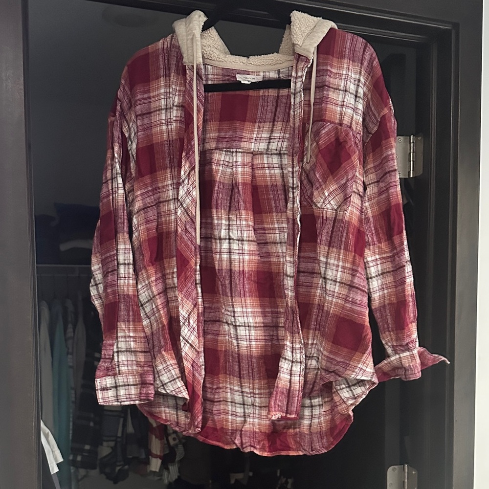 Plaid Hooded Flannel Shirt